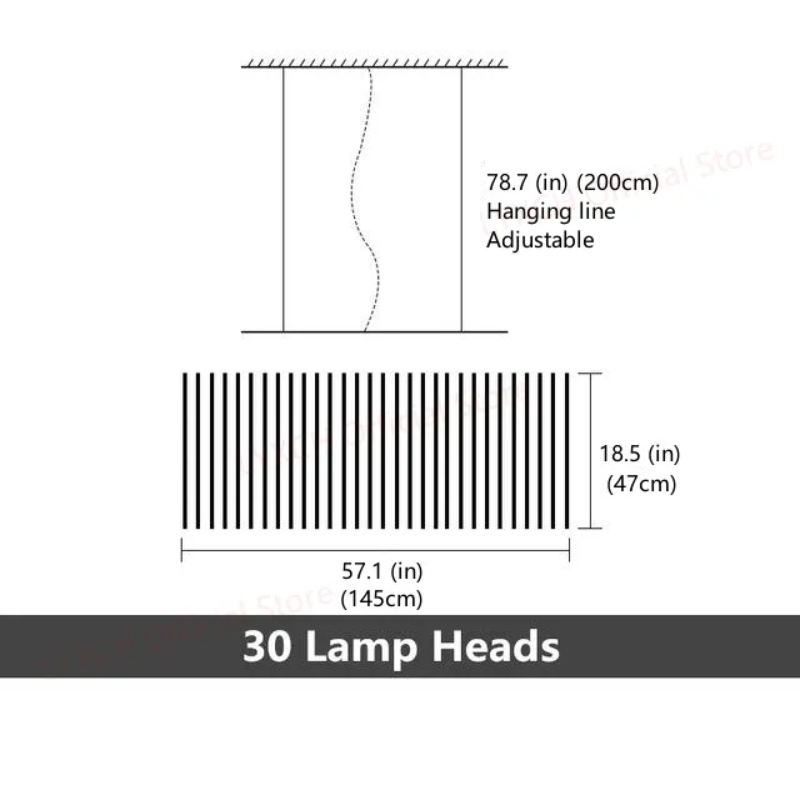 FORMS (Reduced Price | Black, 30 Heads, 145x47cm)