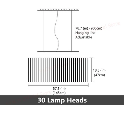 FORMS (Reduced Price | Black, 30 Heads, 145x47cm)