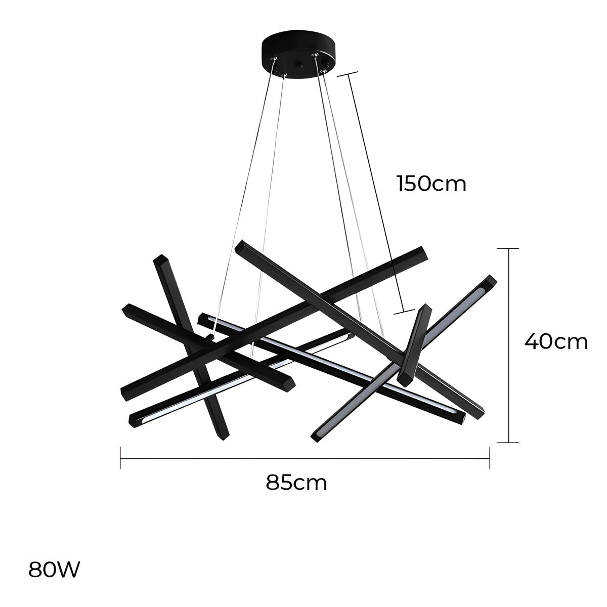 ACANTHA (Reduced Price | Black | 85cm / Tricolor Dimmable (RC + App)