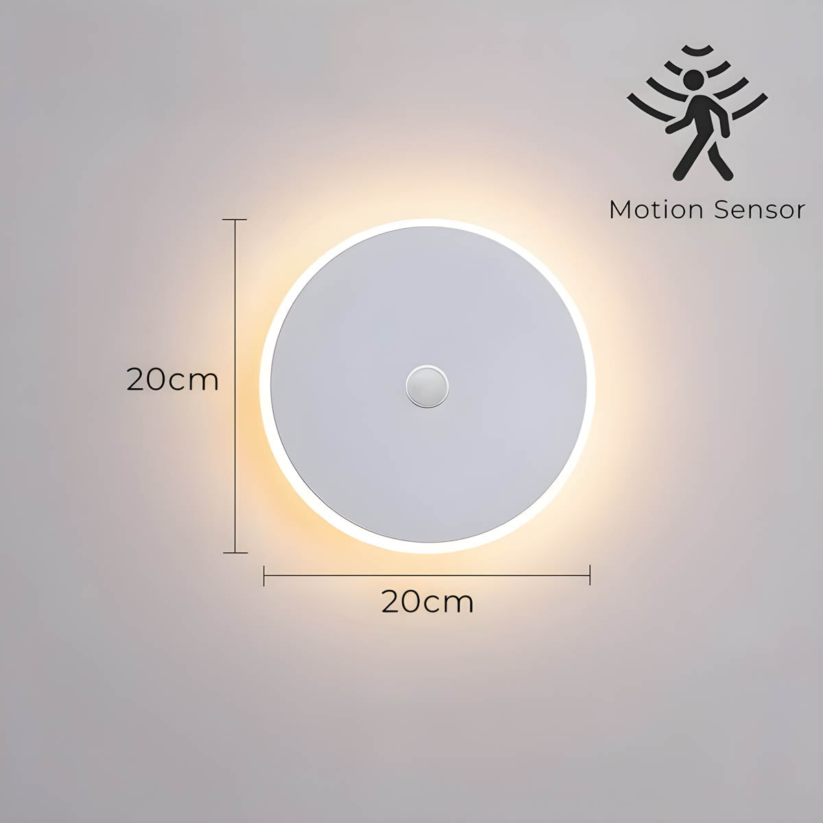 DOTS (Reduced Price | White | 20cm | Motion Sensor / Warm White | 2700-3500K)