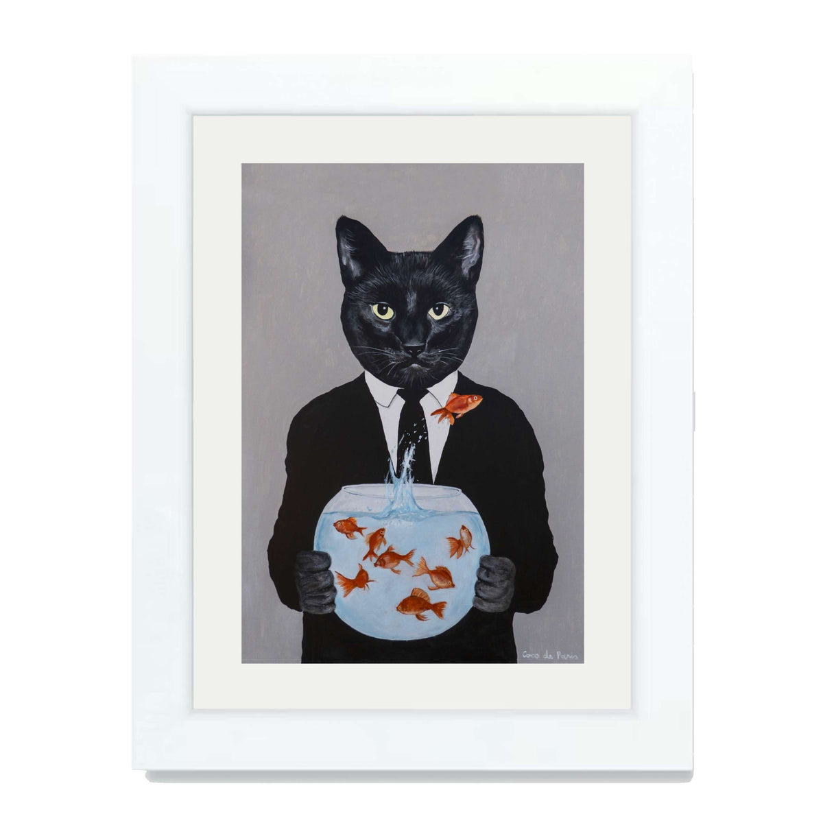 BLACK CAT WITH FISHBOWL | PRINT