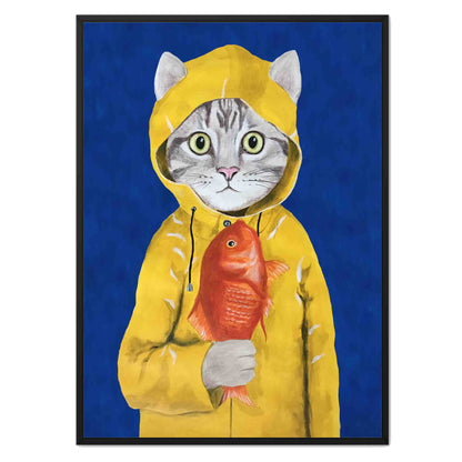 CAT WITH FISH | CANVAS