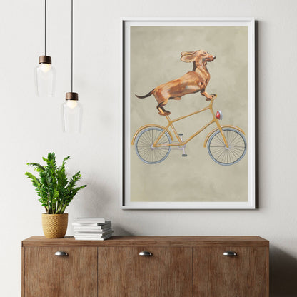 DACHSHUND ON BICYCLE | PRINT