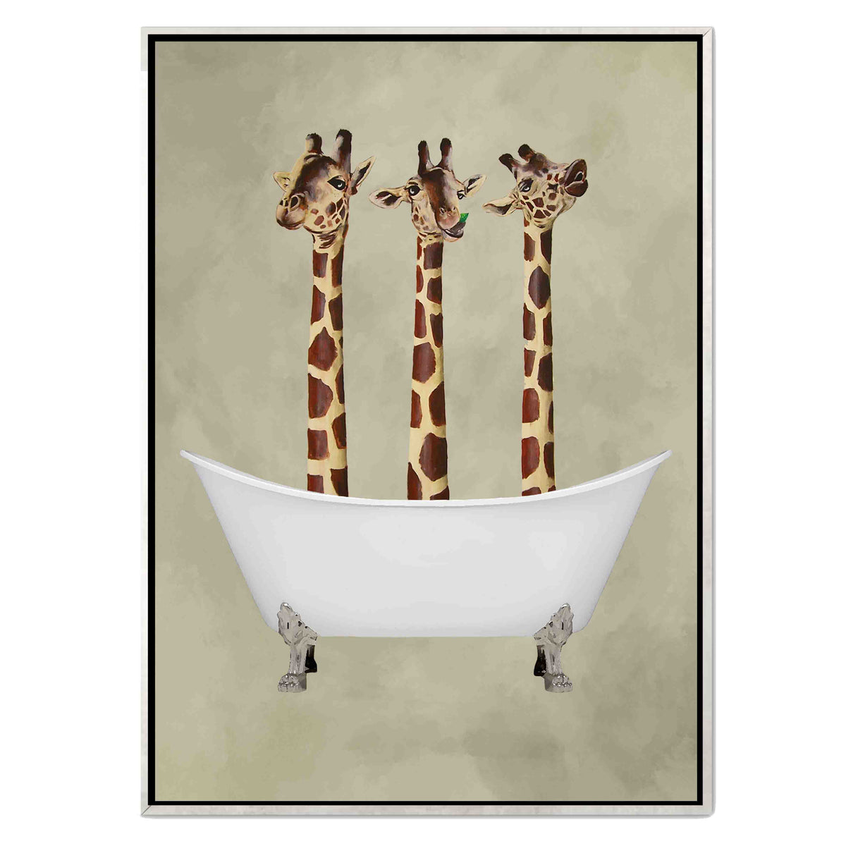 GIRAFFES IN BATHTUB | CANVAS
