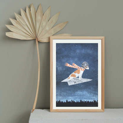 JACK RUSSELL ON PAPER PLANE | PRINT