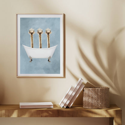 OSTRICHES IN BATHTUB | PRINT