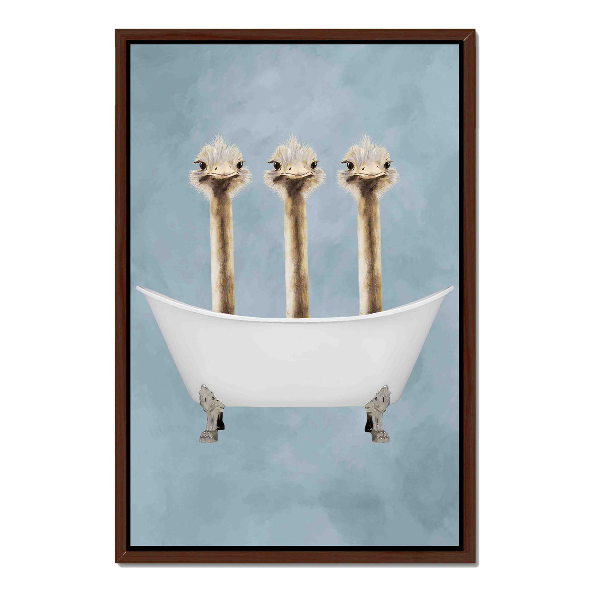 OSTRICHES IN BATHTUB | CANVAS