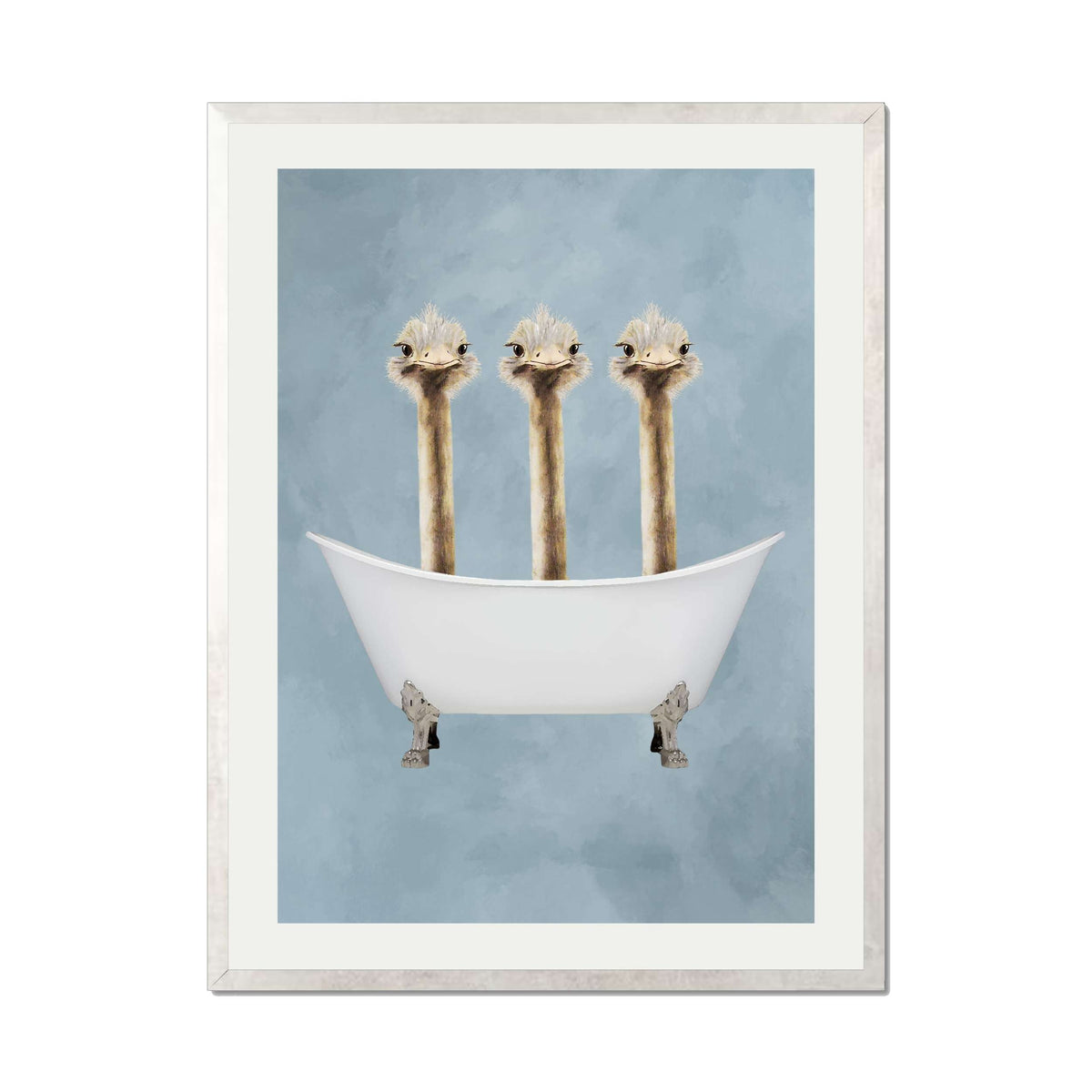OSTRICHES IN BATHTUB | PRINT