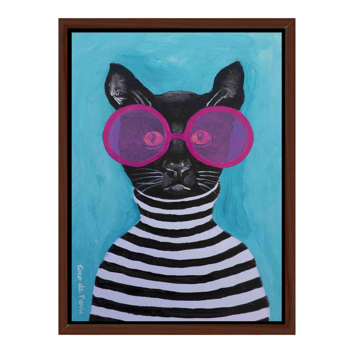 STRIPY BLACK CAT | CANVAS